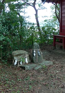 鳥屋崎神社境内の石