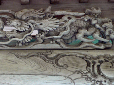 長松の熊野神社拝殿彫刻