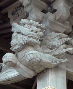 聖籠町三賀の神明社拝殿彫刻