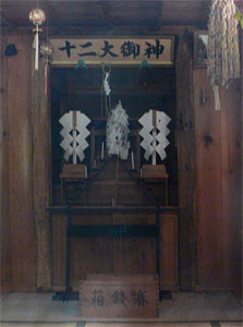 津南町下船渡の十二神社社殿内部