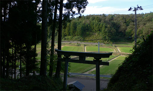 出雲崎町桂沢の桂神社境内からの眺め