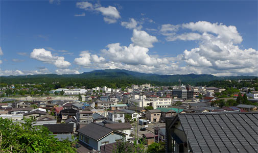長岡市栄町の中山神社からの眺望