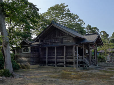 頚城村手島の白山神社社殿（側面）