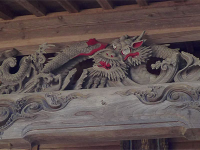 阿賀野市七浦の稲荷神社社殿彫刻