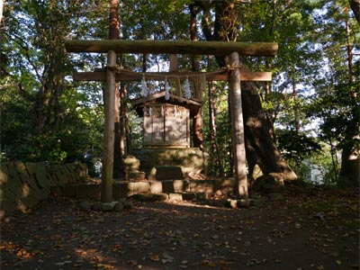 弥彦村の祓戸神社鳥居と社殿