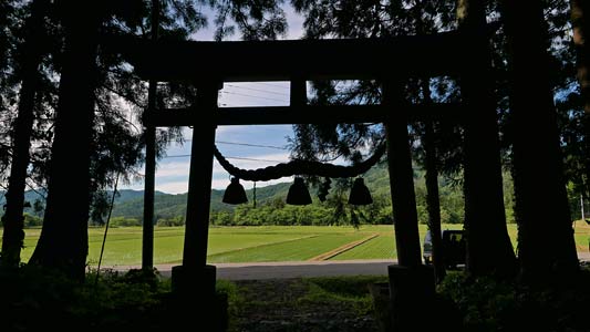 三条市栗山の八幡神社からの眺望