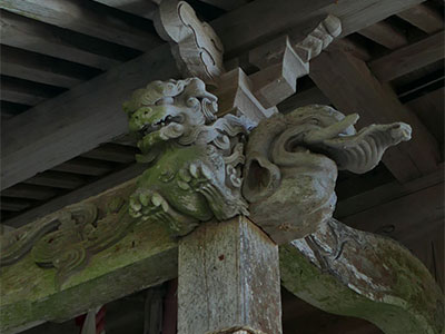 旧下田村中浦の鹿嶋神社拝殿彫刻