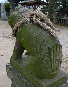 楠木生の八幡神社境内の狛犬